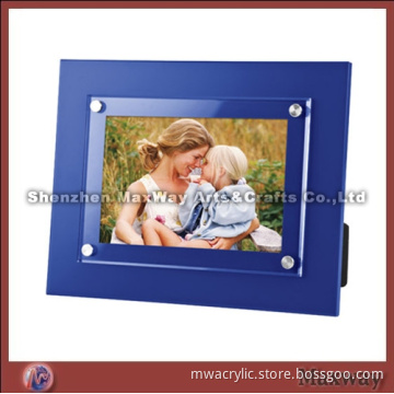 Blue Table Acrylic Photo with a Bracket